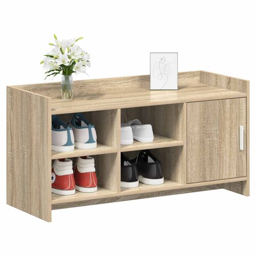 vidaXL Cabinet à chaussures avec porte Chêne Sonoma 100 x 39,5 x 51 cm