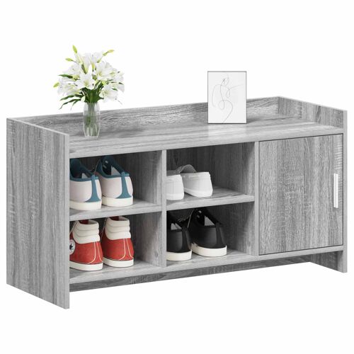 vidaXL Cabinet à chaussures avec porte Sonoma gris 100 x 39,5 x 51 cm