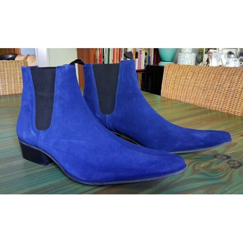 Chaussures Ikon Original En Daim Bleu "Beatle Boots". Jamais Portées Car Trop Petites Pour Moi, Taille 43