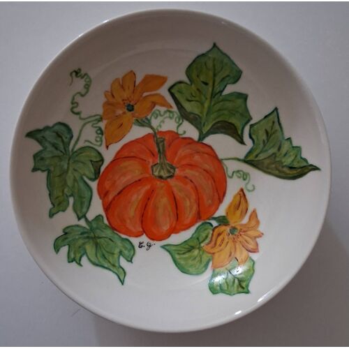 Assiette Creuse Peinte Et Signée Par Une Artiste