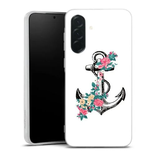 Coque Samsung Galaxy A27 5G ancre florale rose | Housse silicone, antichocs, protection optimale - Motif floral