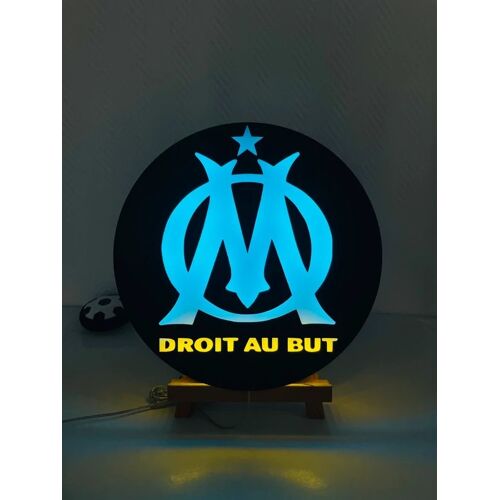 Lampe / applique murale / cadre LED OM Olympique de Marseille – Veilleuse déco personnalisée lumineuse