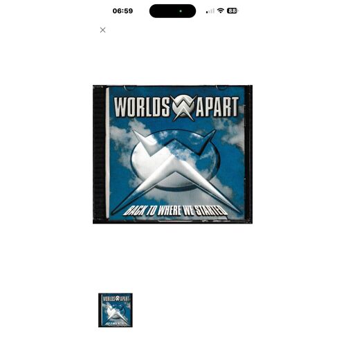 Worlds Apart Back To Where We Started. 1cd Single 2 Titres Pop Ballad & Euro-Pop. (P) 1997 ®Power Brothers ®Clive Banks Ltd ®Hyperactive Music. © ®Emi Electrola Gmbh. ®D.L.A. Cd Rare. Jewel Case Slim.