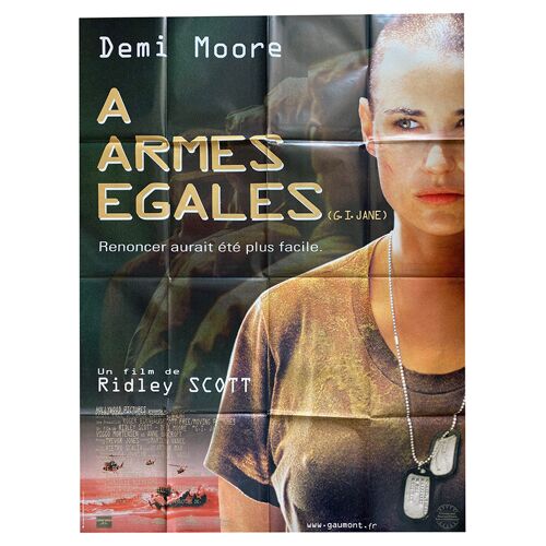 A Armes Égales (G.I. Jane) Véritable Affiche De Cinéma Pliée - Format 120x160 Cm - De Ridley Scott Avec Demi Moore, Viggo Mortensen, Anne Bancroft, Daniel Von Bargen, Jim Caviezel - 1998