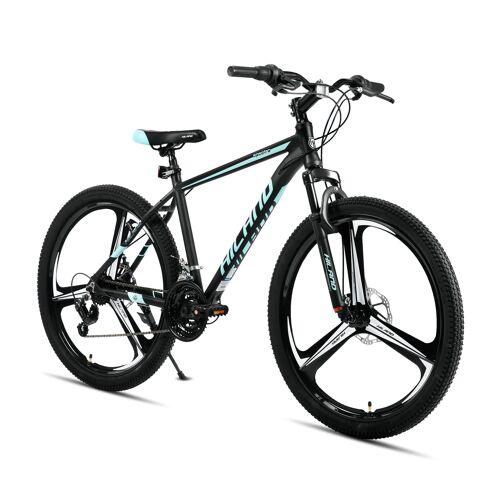 Hiland Vtt 26 Pouces Pour Adultes, 3 Roues À Rayons, 18 Vitesses, Pour Homme Et Femme, Avec Double Frein À Disque, Cadre En Aluminium De 26 Pouces, Bleu