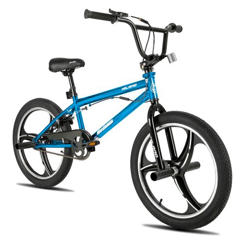 Hiland Vélo Bmx Enfant 20 Pouces, Rayons 3, Pour Garçons Et Filles À Partir De 7 À 13 Ans, Rotor 360° Freestyle, 4 Pegs, Bmx Monovitesse, Bleu
