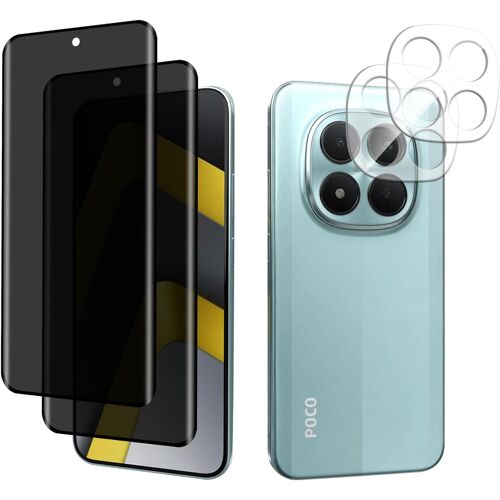 KALANKA-Protection D¿Écran Verre Trempé Compatible avec Xiaomi Poco M8 Pro 5G, [2+2 Pièces] Caméra Arrière Protecteur Anti-Espion Protecteurs Dureté 9H Privacy Film pour Xiaomi Poco M8 Pro 5G