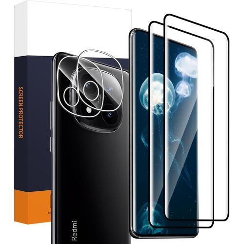 KALANKA-2+2 Verre trempé pour Xiaomi Redmi Note 14 Pro Plus 5G, 9H Ultra Résistant Protection écran+Film D'objectif, Anti Rayures, Sans Bulles, HD Sensibilité Redmi Note 14 Pro Plus Vitre Protection