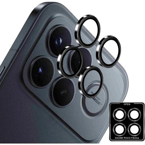 KALANKA-Caméra Arrière Protecteur pour Xiaomi Poco F8 Ultra, Protection Objectif en Verre Trempé 9H, Sans Bulle Anti-Rayures Ultra Résistant Individuels Lentille Caméra - Noir
