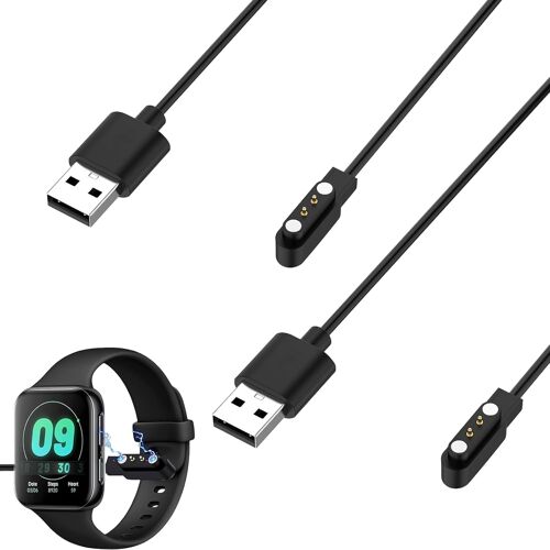 KALANKA-2 PCS Chargeur Montre Connectée,Magnétique Chargeur Smartwatch Compatible avec Military C20 / C16,Câble de Recharge Smart Watch Montres Sportives et Accessoires Électroniques,Modèle A+B.