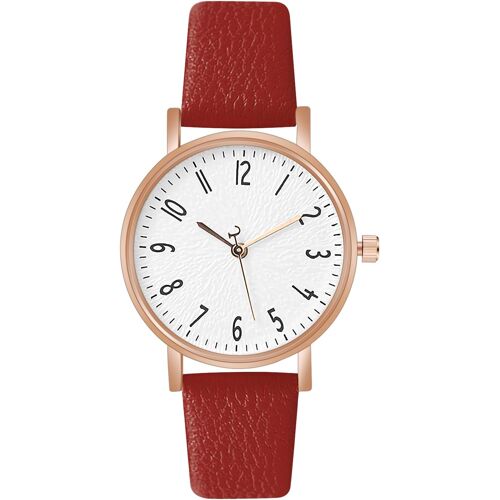 Kalanka-Montre Pour Femme, Montre Femmes Bracelet En Cuir, Montre Analogique Quartz Avec Cadran Et Blanc 3 Aiguilles, Montre De Poignet Pour Ladies Mode Élégant Pour Femmes Filles