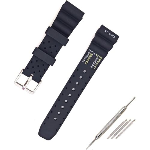 Kalanka-Bracelet Montre Rechange En Silicone Noir 20mm Pour Citizen Promaster, Hyper, Aqualand, Duplex, Bracelet Plongée Pour Homme, Sport Étanche Avec Outil Retrait Bracelet Montre