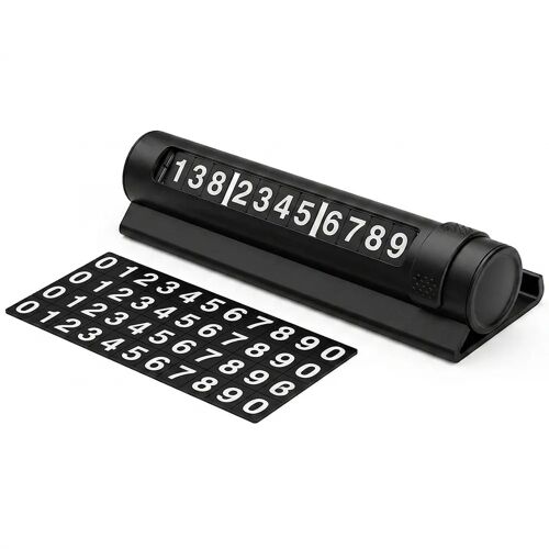 Support Téléphone avec Plaque de Numéro Mobile Magnétique pour Stationnement - Noir - E.F.Connection