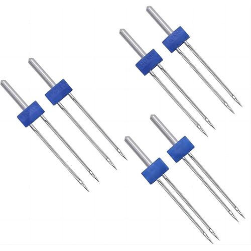 Kalanka-6 Pièces Aiguille Double Stretch Jersey Aiguilles De Machine À Coudre Doubles, Aiguilles Jersey Machine À Coudre, Aiguille Jumelée, Aiguille Double, Aiguille Jumelles Stretch Pour Machine À C