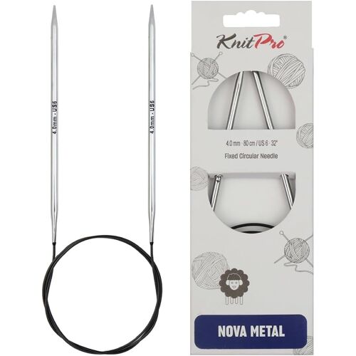 KALANKA-KP10353 Nova Fixe Aiguille Circulaire Bois Multicolore 4.0mm .40cm