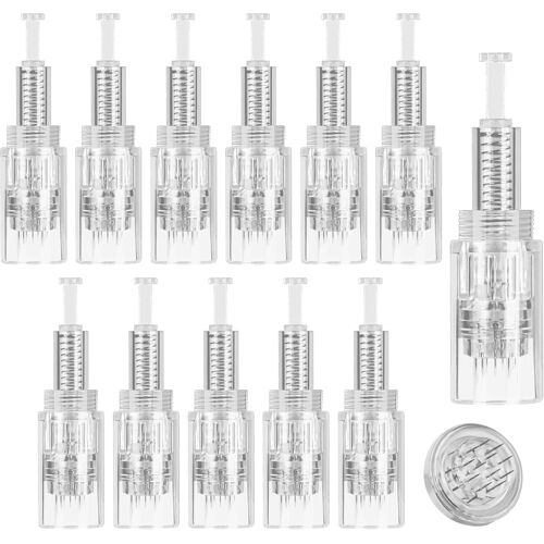 KALANKA-12 Pièces Cartouches de Rechange Jetables, 12 Épingles Remplacement Cartouches Micro Aiguilles pour Micro Needle Gerät Pen Pour Auto Derma Stylo Électrique à Micro Aiguille Nadeln(Vis)