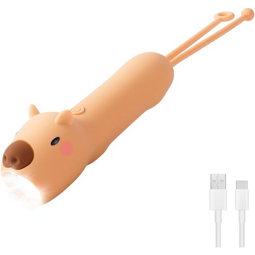 KALANKA-Lampe de Poche, Torche Enfant Capybara en Silicone Doux avec 3 Modes Lumineux, Lampe Torche Rechargeable USB-C pour Exploration, Jeu de Nuit, Cadeau Original
