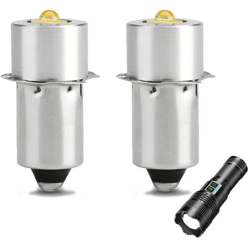 Kalanka-Ampoule Led De Remplacement P13.5s 3v, 3w Pour Lampe Torche Maglite 2d, Lampe De Poche Led 3v, Éclairage De Travail D'urgence, Installation Facile, Luminosité Supérieure, Longue Durée (2)