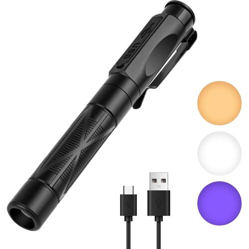 Kalanka-Stylo Infirmiere, Rechargeable Led Stylo Lumière Médicale, Lumière Chaude Et Blanche, Stylo Lampe Médicale, Lampe Diagnostic Avec Jauge De Pupille Et Clip Pour Infirmières Médecins Emt