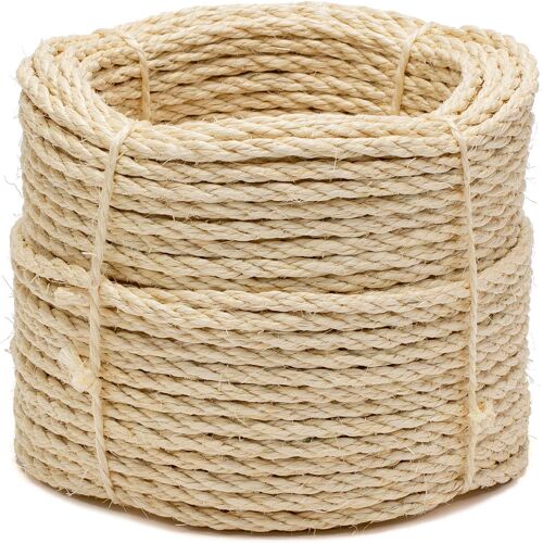 Kalanka-La Cordeline Corde Sisal Naturel Ø 6 Mm 50 M - Arbre À Chats, Jardin, Bricolage, Corde Décoration