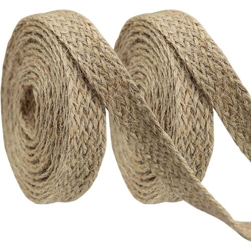 Kalanka-Lot De 2 Rouleaux De Corde De Chanvre Tressée En Toile De Jute Pour Emballage Cadeau, 18,1 M, Rubans Décoratifs Tissés Pour Emballage, Artisanat, Décoration, Jardinage