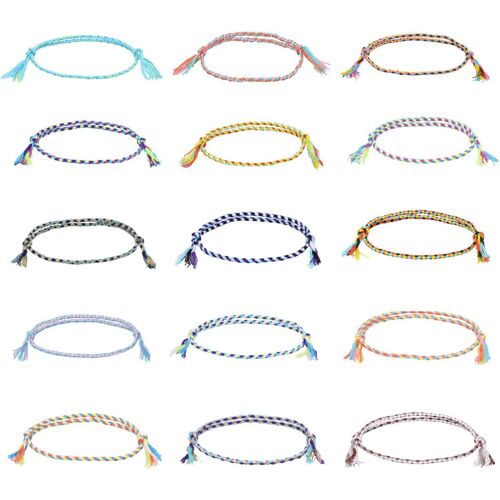 Kalanka-Bracelets D'amitié Colorés Tressés À La Main Avec Cordes Réglables - Cadeau De Vacances (13-30cm)