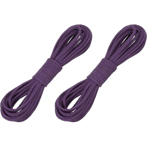 Kalanka-2 Pcs Fausse Corde En Cuir Suédé, 2.6mm X 5.5 Yards Fil Plat Fin Fil Rope En Cuir Pour Fabrication De Bijoux Collier Bracelet Diy Artisanat Fait Main, Violet Foncé