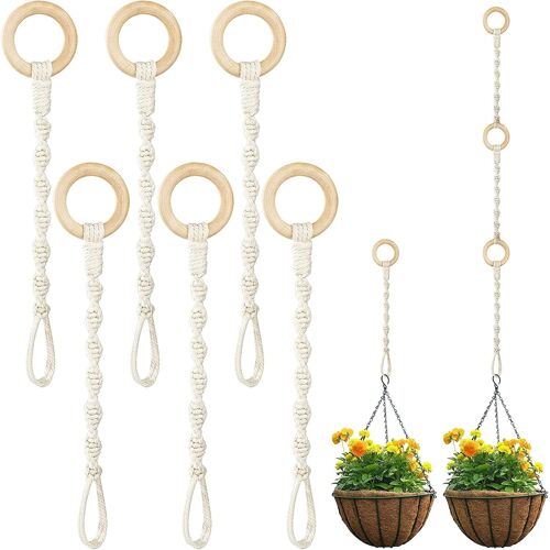 Kalanka-Extension De Suspension En Macramé - Corde En Coton - Pour Pot De Fleurs Suspendu - Corde Épaisse - Pour Maintenir Les Plantes En Pot - 30 Cm