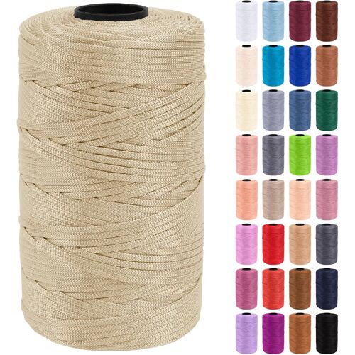 Kalanka-Fil Macramé 3mm X 200m Bande De Macramé En Polypropylène Fil Crochet Pour Sac En Crochet, Panier, Tricot, Bricolage, Artisanat, Cadeau Décoration