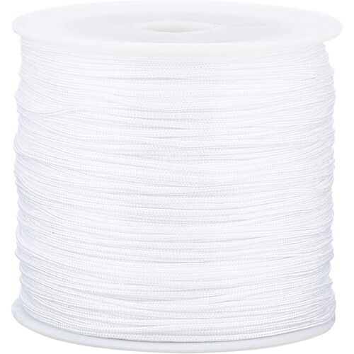 Kalanka-Environ 45 M/Rouleau 0.8mm Fil De Nylon Cordon De Bijoux En Nylon Blanc Pour La Fabrication De Bijoux En Fabrication