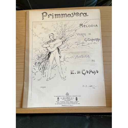 Di Capua / G. Capurro Primmavera Melodie Chant Piano Ed. Ricordi