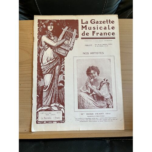 Gazette Musicale De France N°5 Mai 1926 Partition Ernst Misaine Manche