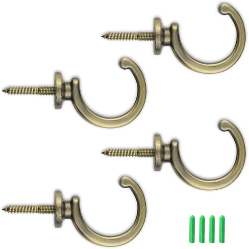 Kalanka-4 Pièces Retenue Rideau, Bronze Embrasse Rideau, Alliage De Zinc Crochet À Visser Pour Rideau, Avec Tube Expansion, Pour Chambre, Hôtel, Bureau