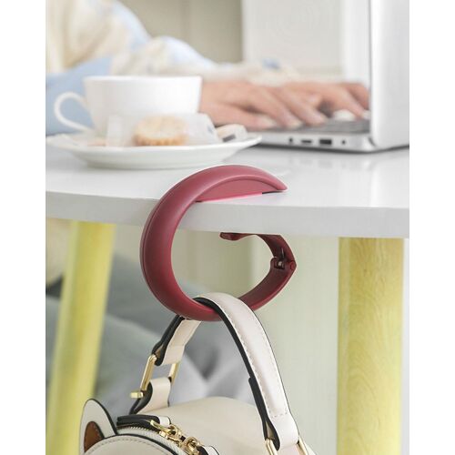 Kalanka-1 Support De Sac À Main De Bureau, Porte-Sac De Bureau, Crochet Antidérapant Pour Sac, Crochet De Bureau Robuste Pour Sac À Main, Accessoire De Bureau Portable, Usage Professionnel, Bordeaux