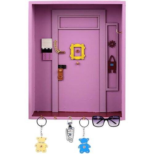 KALANKA-Porte Clé Mural en Bois à 6 Crochets, Porte Range Clef Mural Polyvalente, Holder Wall Accroche-clés pour Couloir l'entrée, Crochets et patères pour la Maison, pour clés, Salon Et Bureau