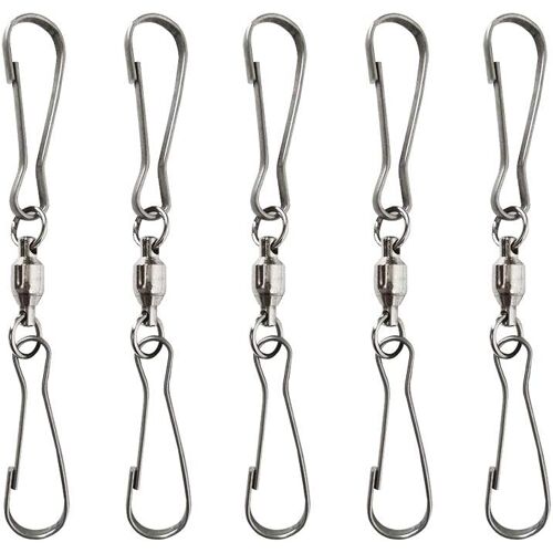 KALANKA-Lot de 5 cintres rotatifs à double clip extra larges et lisses pour toupie à vent - Pour filer, manches à vent et tout cerf-volant pots de fleurs mangeoires à oiseaux lampes solaires drapeaux