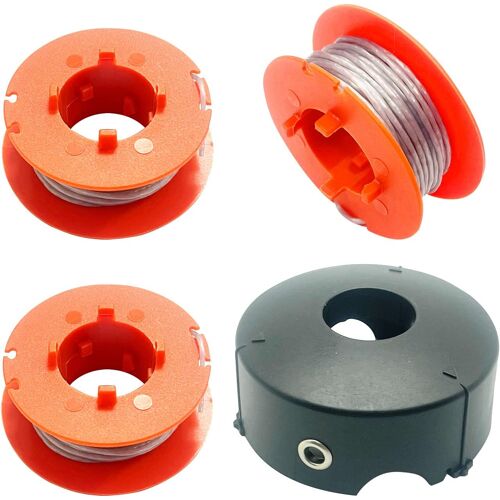 KALANKA-F016800175 Bobine de Rechange pour débroussailleuse Bosch Art 23 26 30 Combitrim Easytrim, Fil de Bobine Automatique Pro-Tap 8 m avec Couvercle F016L71088 (3 bobines + 1 Couvercle)