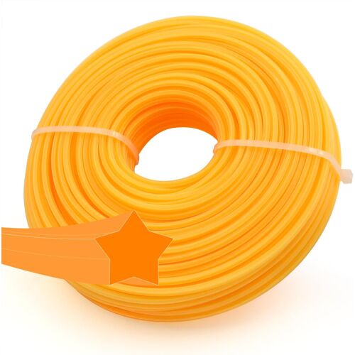 KALANKA-Fil de coupe herbe en nylon en forme d¿étoile robuste 3,0 mm - 0,12 pouce x 50m 164ft, Fil pour débroussailleuse de remplacement épais et durable compatible avec la tondeuse à gazon universel