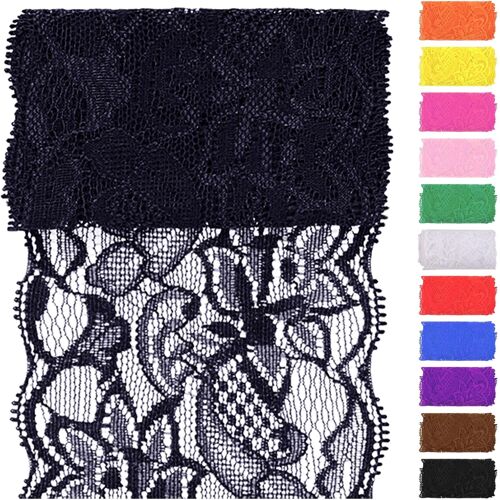 KALANKA-Ruban élastique en dentelle bleu marine de 4,6 m x 8 cm de large, ruban de couture élastique pour vêtements, bandeaux, fabrication de bouquets de mariage, loisirs créatifs