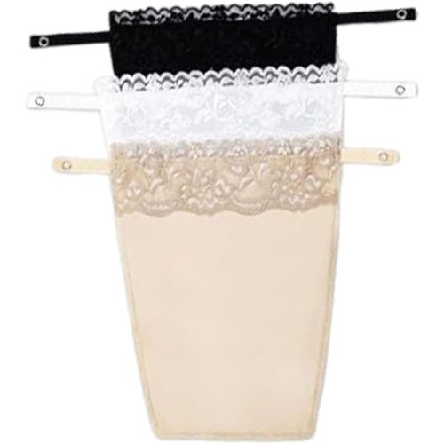 KALANKA-3 Pcs Cache décolleté, Dame Spitze Clip-on Mock Camisole BH Einsatz Overlay Modesty Panel Weste, Cache Decollete Femme,Caraco Fantaisie en Dentelle pour Femme