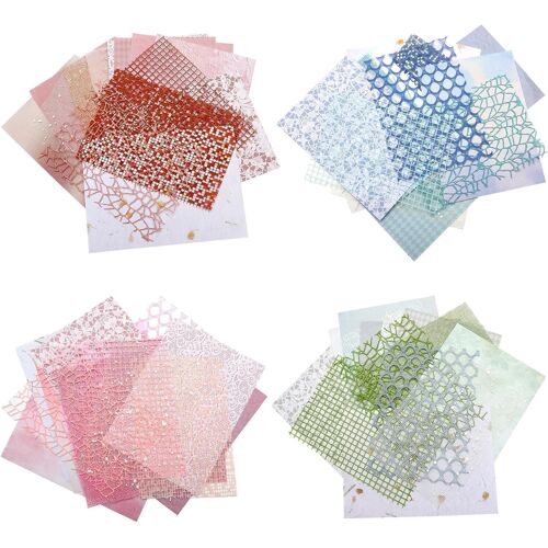 Kalanka-Lot De 60 Feuilles De Papier Pour Scrapbooking, Décoration En Dentelle Et Tissu En Maille, Papier Décoratif Pour Bricolage, Papier Texturé, Journal Intime, Création De Cartes, Emballage Cadea