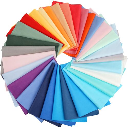 Kalanka-Lot De 30 Tissus En Coton Pour Patchwork, 20 Cm X 25 Cm, Carrés, Uni, Paquet De Tissu Coloré, À Coudre Pour Matelassage Et Bricolage