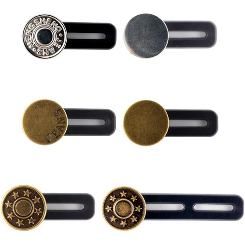 KALANKA-6 Pièces d'Extension de Bouton pour Jeans - Extensions de Taille Flexibles - Expansion Instantanée de la Ceinture pour Hommes et Femmes - par