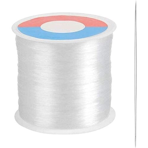 Kalanka-500m Fil En Nylon Transparent 0.3mm Fil De Perles Invisible Cordon En Nylon Transparent Avec Aigille Pour Décoration De Noël, Fabrication De Bracelet, Coudre Passe-Temps