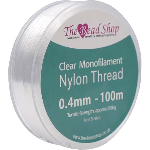 KALANKA-Fil en Nylon Transparent de 0,4 mm, Fil à Coudre Transparent, décoration à Suspendre, Non Extensible, résistance à la Traction d'environ 8,9 kg (Bobine de 0,4 mm ¿ 100 m)