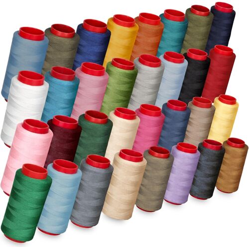 Kalanka-Lot De 32 Fils À Coudre De 250 M Chacune, Certifié Oeko-Tex, 100 % Polyester, Épaisseur 120, Indéchirable Et Uniforme, Pour Machine À Coudre Et Coudre À La Main