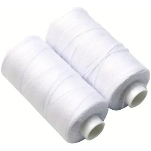 Kalanka-Lot De 3 Bobines De Fil À Coudre En Polyester ¿ 50 Mètres Pour Bobine, Parfait Pour La Couture À La Main Et La Machine (Blanc)