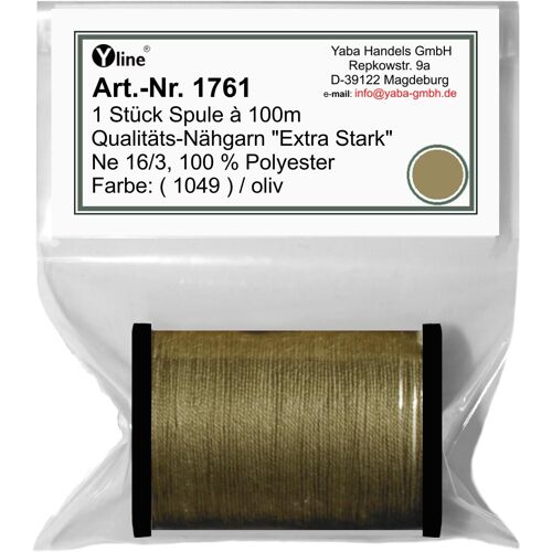 KALANKA-1 pièce Bobina da 100 m impulsion photo ¿ Macchina Filo, extra forte, numéro de couleur : 1049 Verde, Ne 16/3, 100 % polyester par macchina per cucire filo, 1761