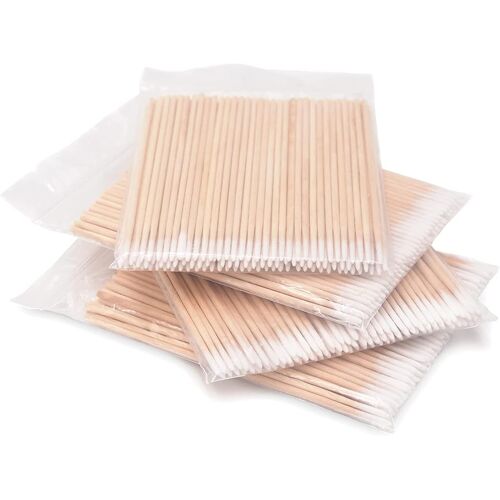 Kalanka-Coton-Tige Pointu Distributeur De Coton-Tige Petit Coton-Tige Manche En Bois Pour Tatouage, Sourcils, Beauté, Maquillage, Ongles (400 Pcs) 