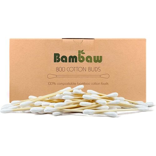 Kalanka-800 Cotons-Tiges En Bambou, Bâtonnets Auriculaires, Écouteurs En Bambou, Cotons-Tiges En Bois 